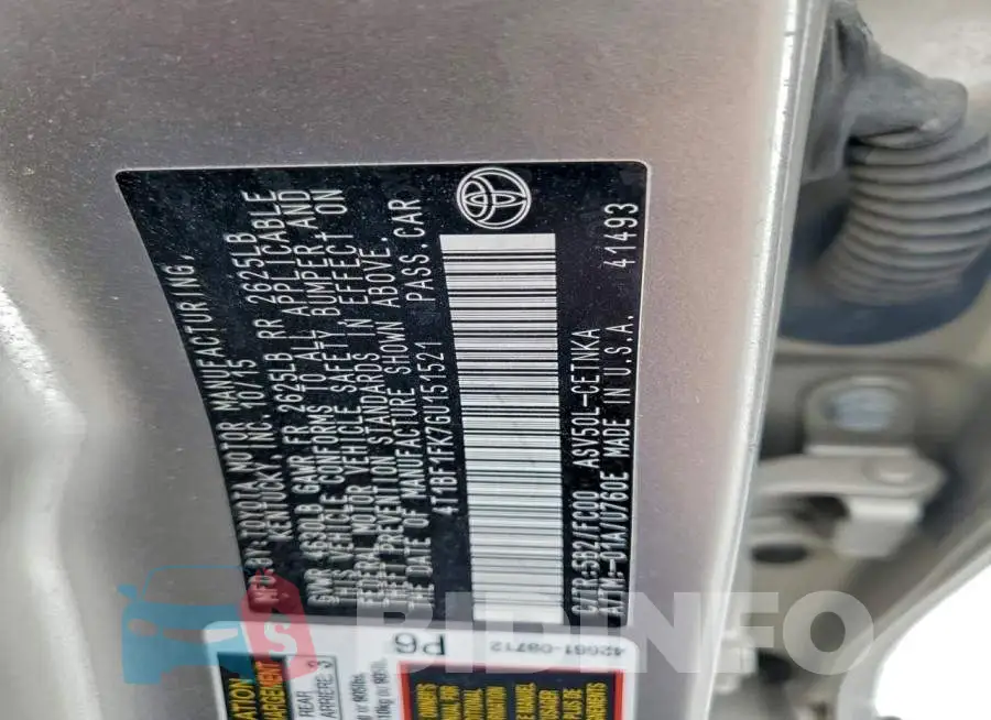 4T1BF1FK7GU151521 Photo# 12