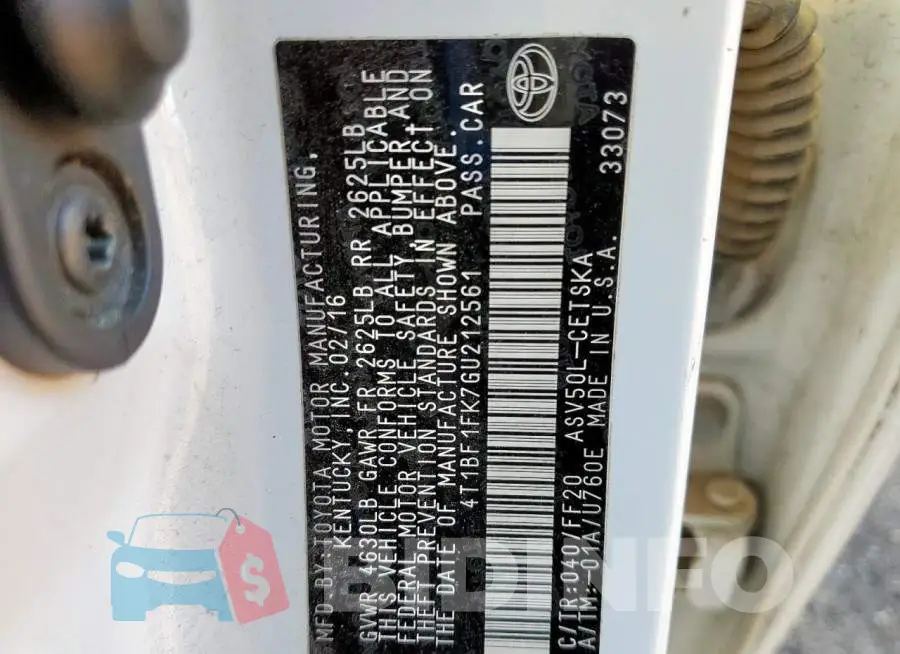 4T1BF1FK7GU212561 Photo# 13
