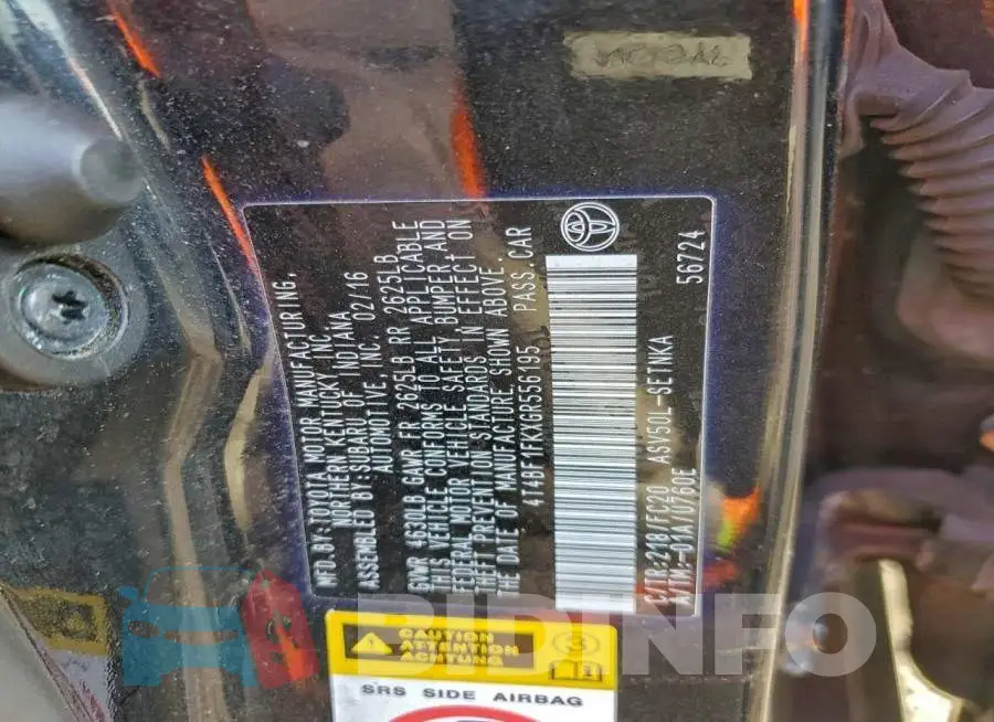 4T4BF1FKXGR556195 Photo# 12