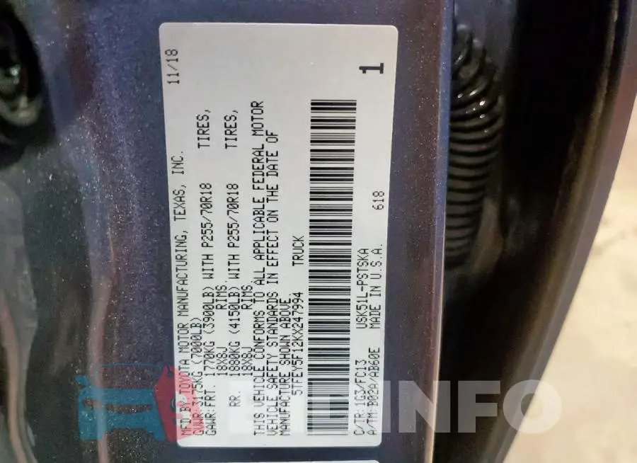 5TFEY5F12KX247994 Photo# 12