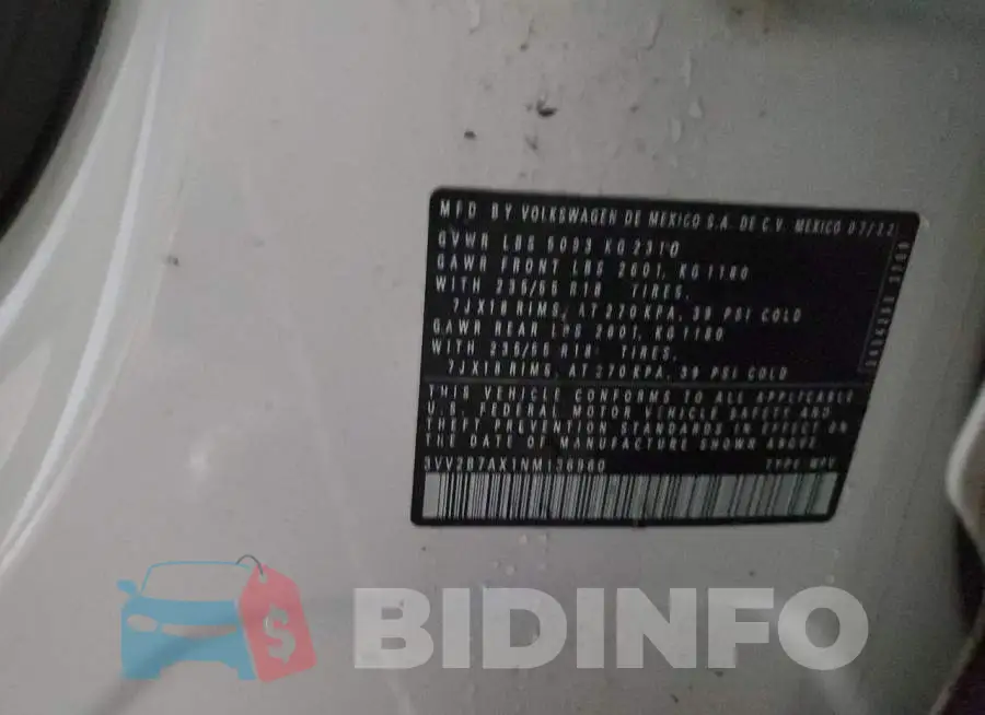 3VV2B7AX1NM136960 Photo# 14
