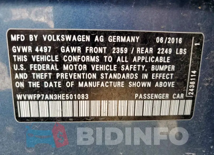 WVWFP7AN3HE501083 Photo# 12