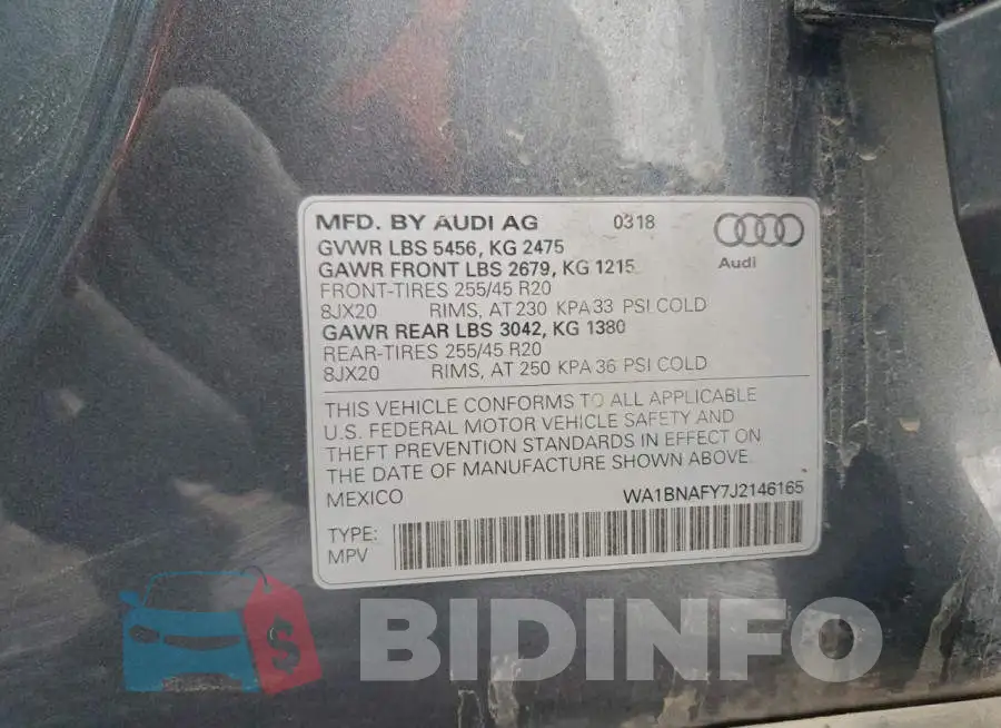 WA1BNAFY7J2146165 Photo# 13