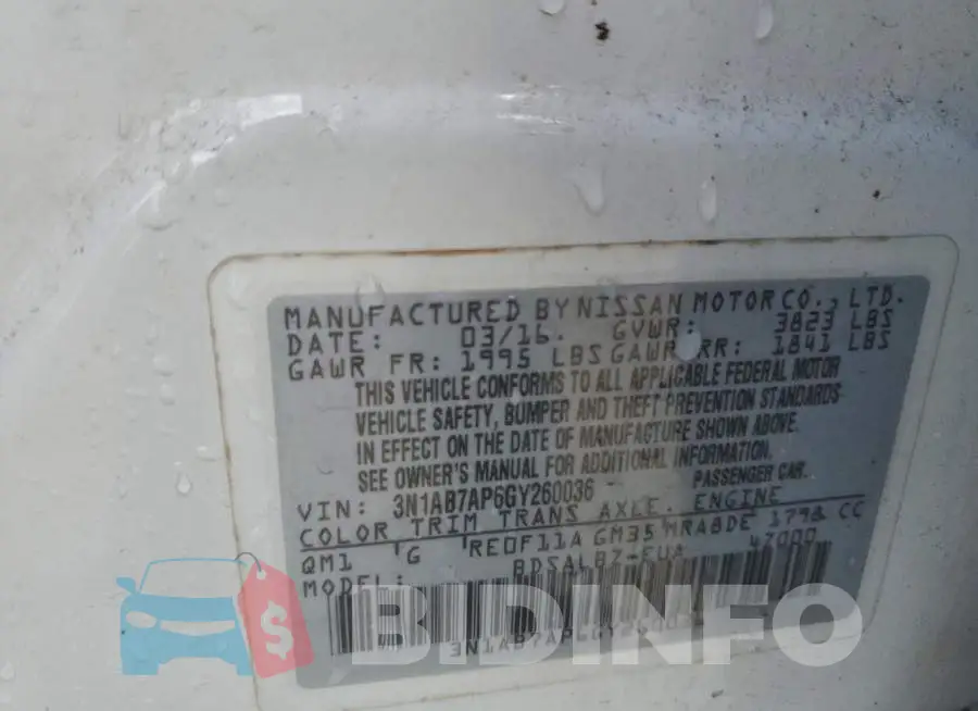 3N1AB7AP6GY260036 Photo# 12