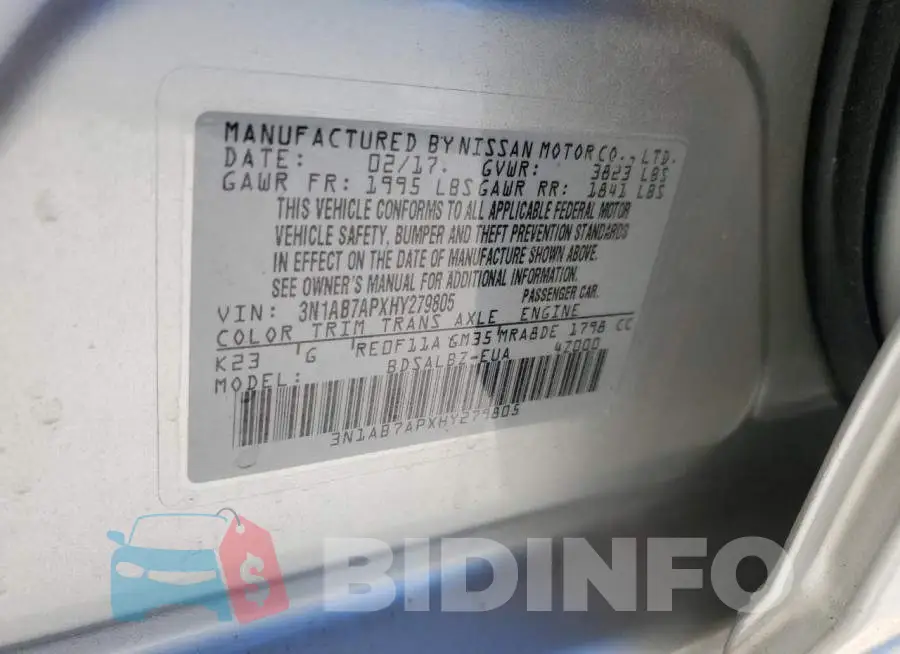 3N1AB7APXHY279805 Photo# 13