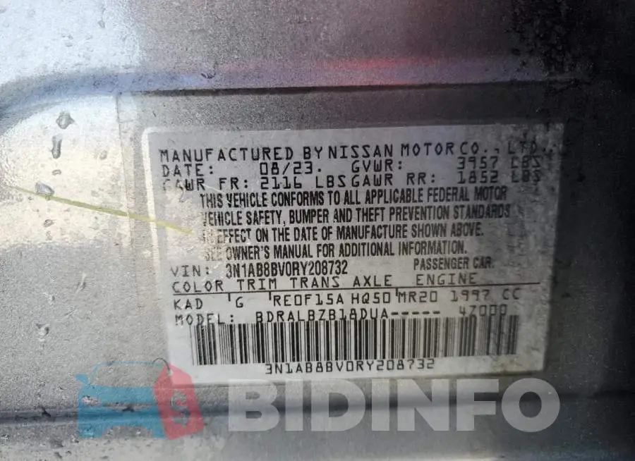 3N1AB8BV0RY208732 Photo# 12