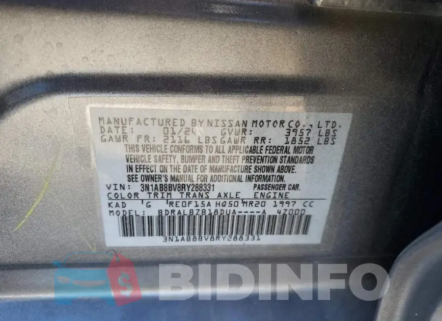 3N1AB8BV8RY288331 Photo# 12