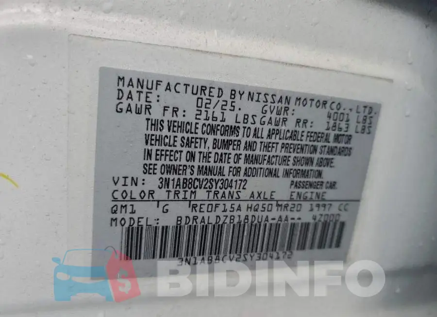 3N1AB8CV2SY304172 Photo# 12