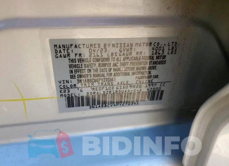 3N1AB8CV4PY270341 Photo# 13