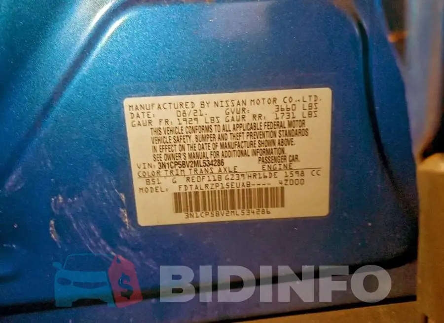 3N1CP5BV2ML534286 Photo# 13