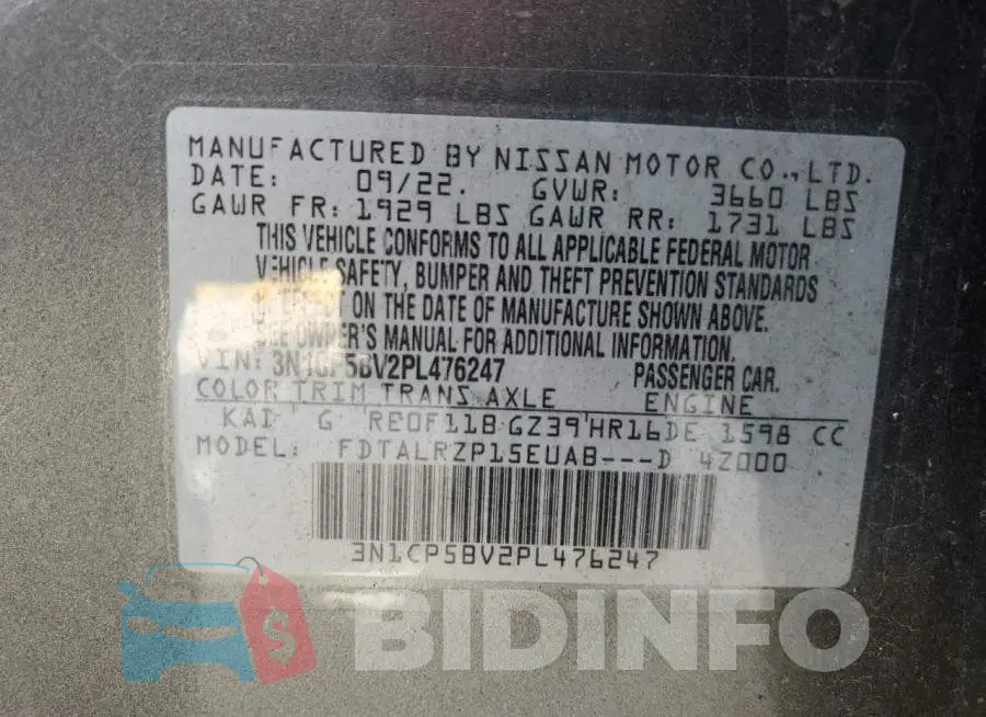 3N1CP5BV2PL476247 Photo# 12