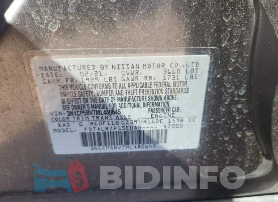 3N1CP5BV7ML480645 Photo# 12