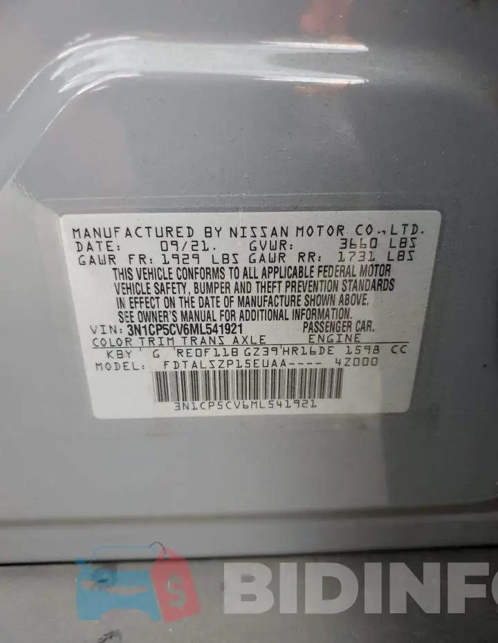 3N1CP5CV6ML541921 Photo# 13