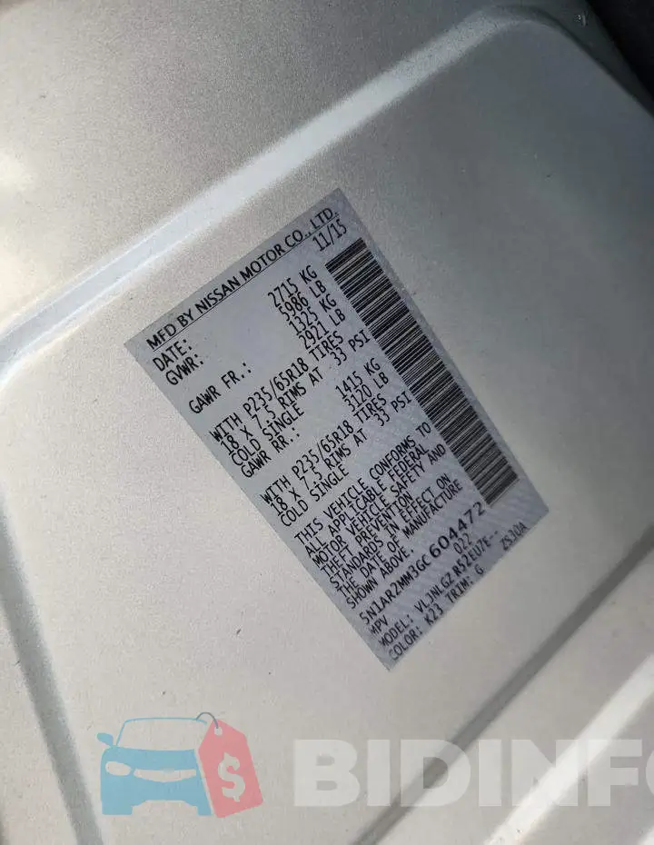 5N1AR2MM3GC604472 Photo# 13