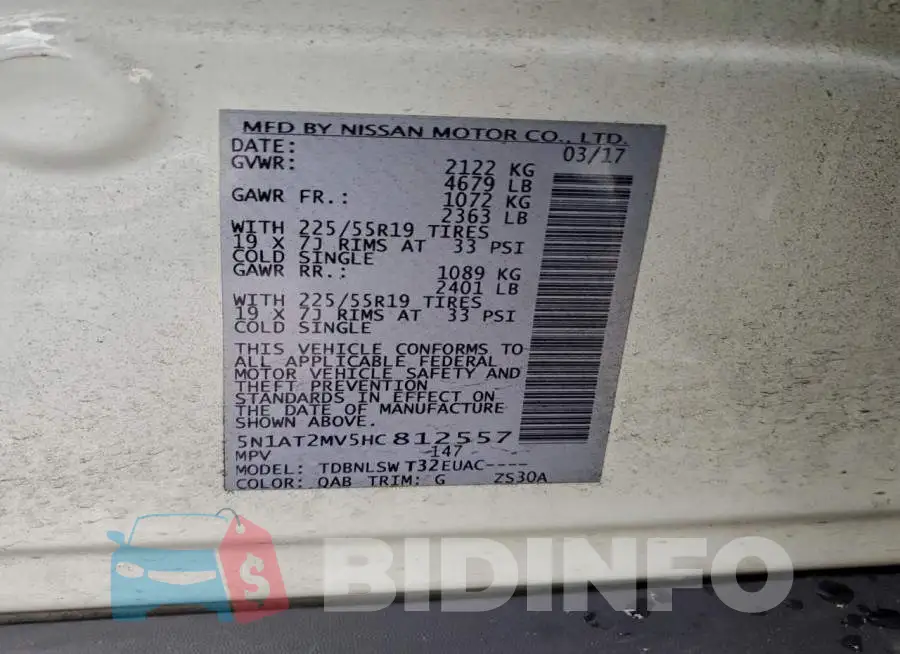5N1AT2MV5HC812557 Photo# 13