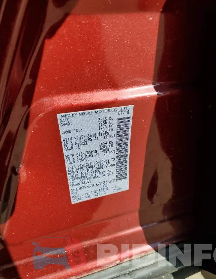 5N1DR2MN5JC672527 Photo# 12