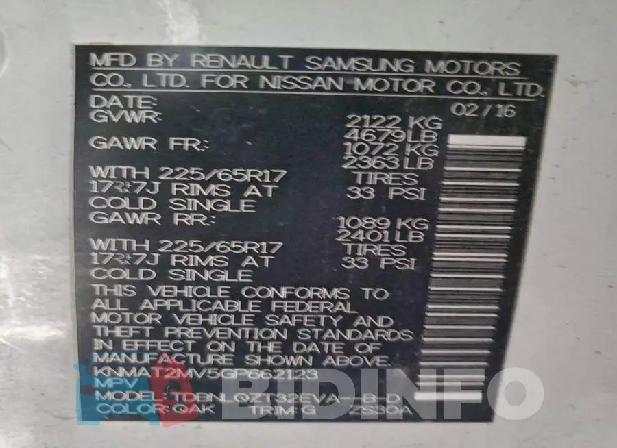 KNMAT2MV5GP662123 Photo# 13