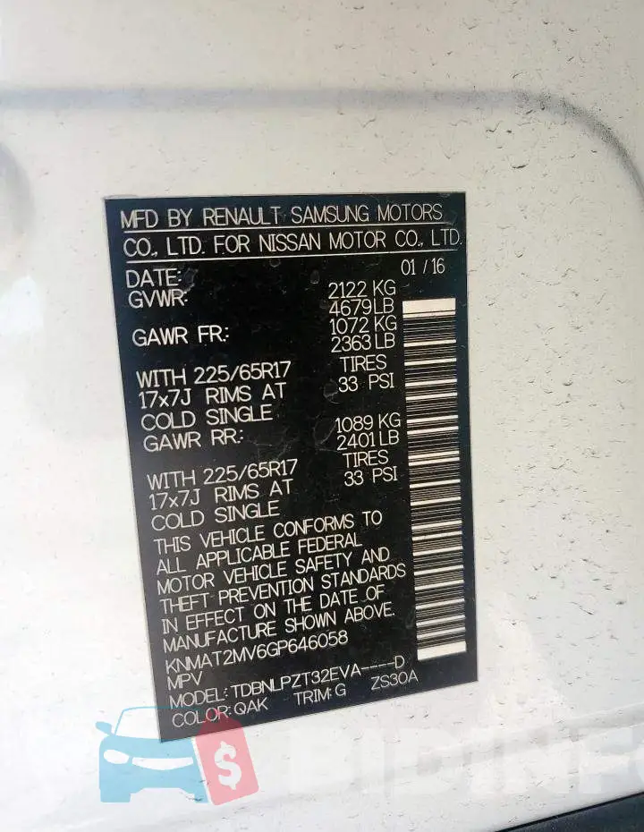 KNMAT2MV6GP646058 Photo# 13