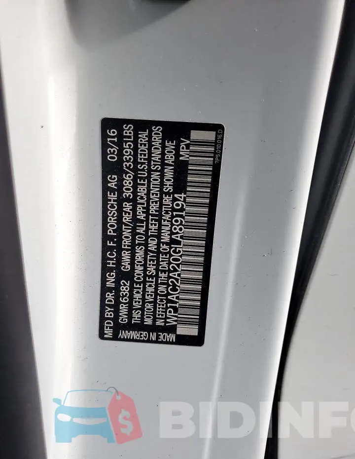 WP1AC2A20GLA89194 Photo# 13