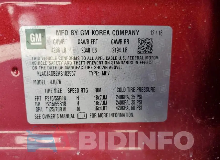 KL4CJASB2HB102957 Photo# 13