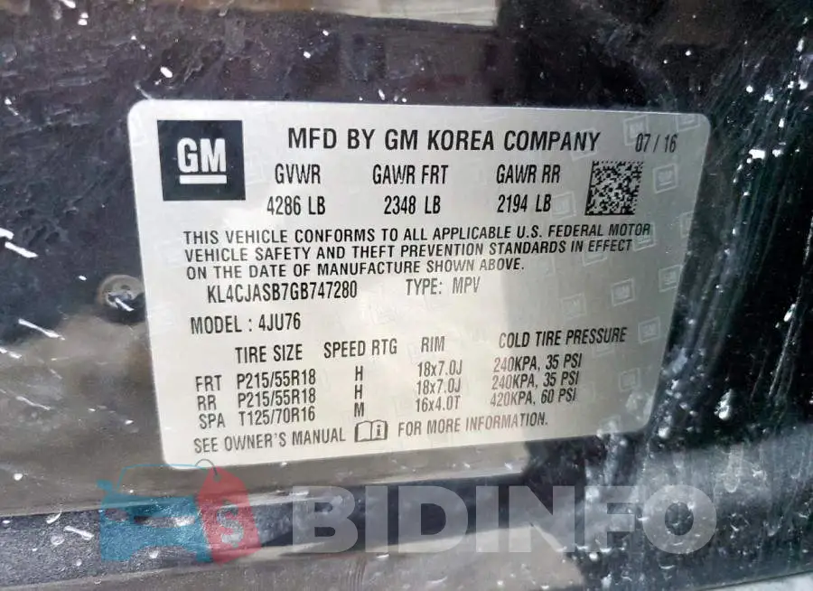 KL4CJASB7GB747280 Photo# 12