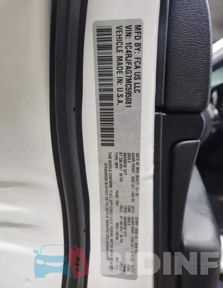 1C4RJFAG7MC595081 Photo# 13