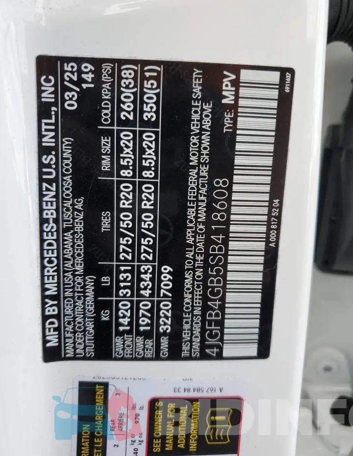 4JGFB4GB5SB418608 Photo# 13