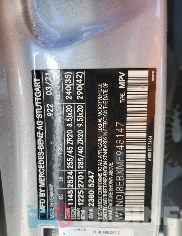W1N0J8EBXMF948147 Photo# 12