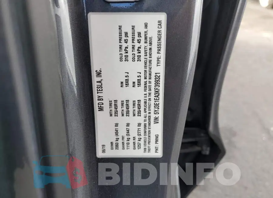 5YJ3E1EA3KF399321 Photo# 13