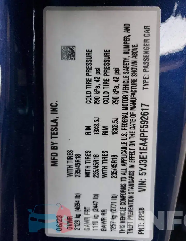 5YJ3E1EA4PF592617 Photo# 13