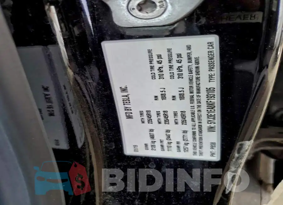5YJ3E1EA8KF193105 Photo# 12