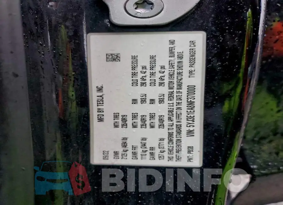 5YJ3E1EA8NF370000 Photo# 12