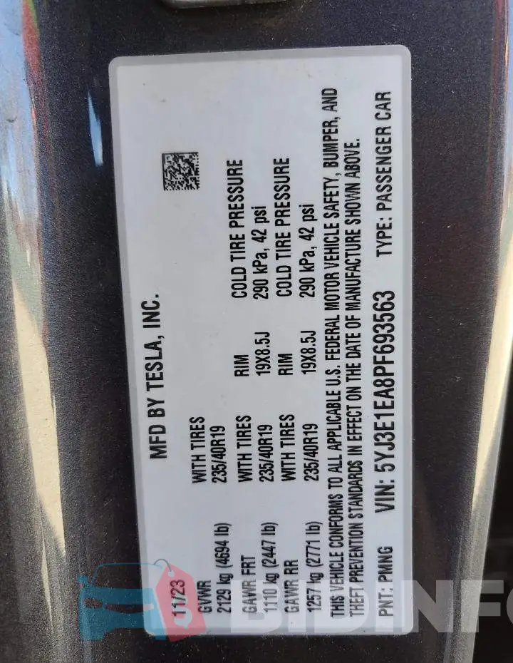 5YJ3E1EA8PF693563 Photo# 13