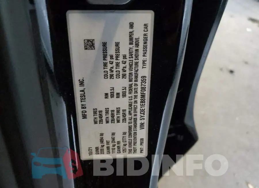 5YJ3E1EB8MF087359 Photo# 13