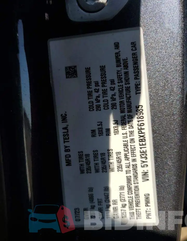 5YJ3E1EBXPF618985 Photo# 13