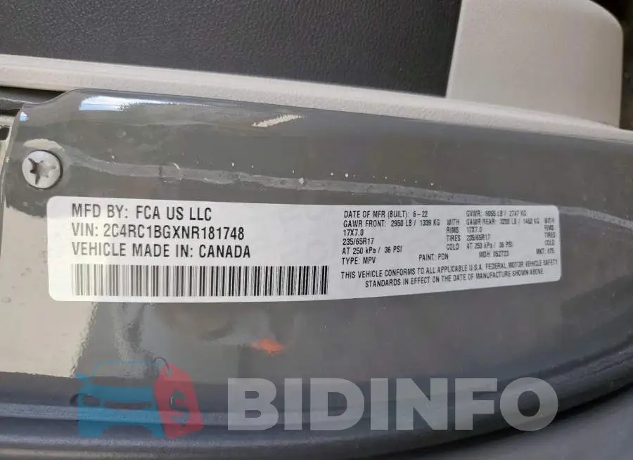 2C4RC1BGXNR181748 Photo# 13