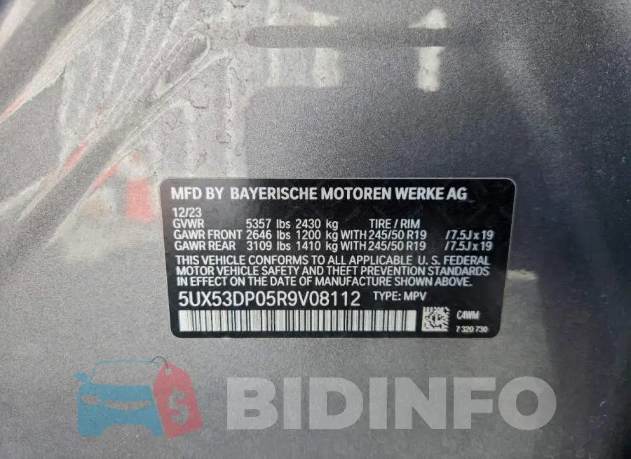 5UX53DP05R9V08112 Photo# 13