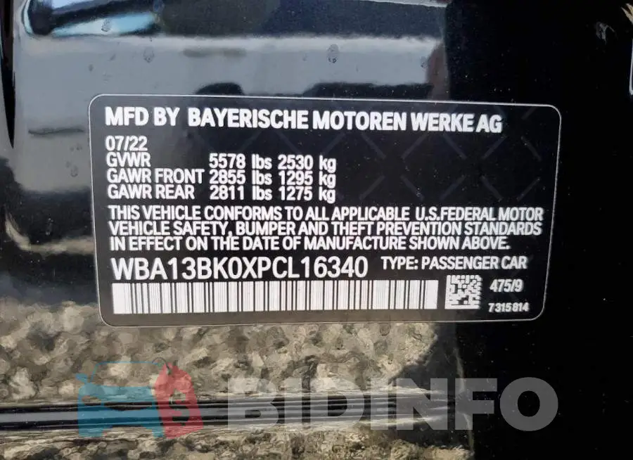 WBA13BK0XPCL16340 Photo# 12