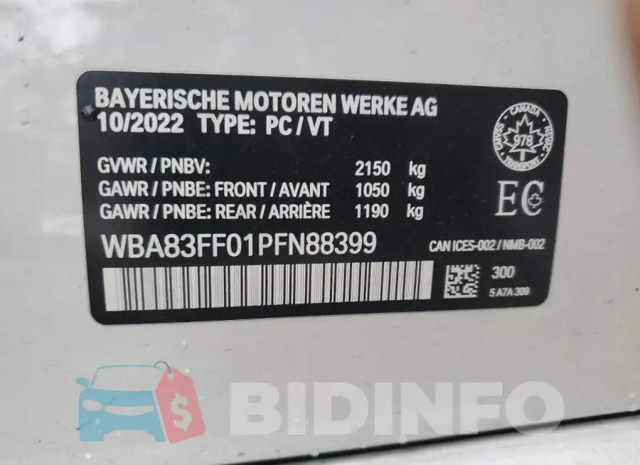 WBA83FF01PFN88399 Photo# 13