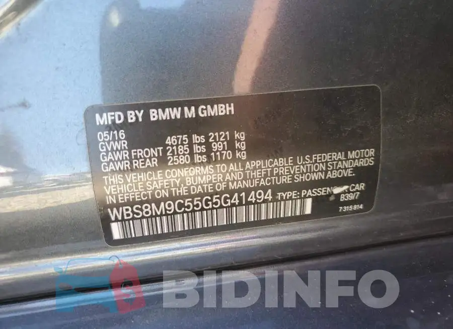 WBS8M9C55G5G41494 Photo# 13