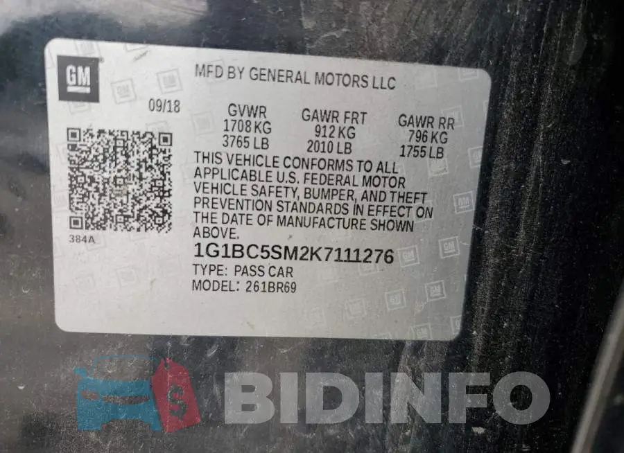 1G1BC5SM2K7111276 Photo# 13