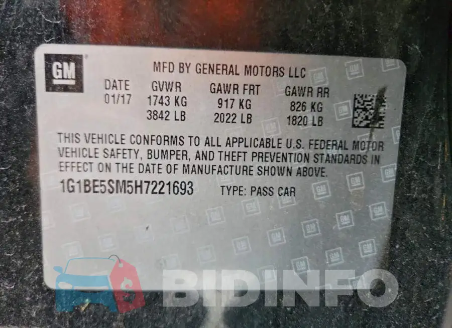 1G1BE5SM5H7221693 Photo# 12