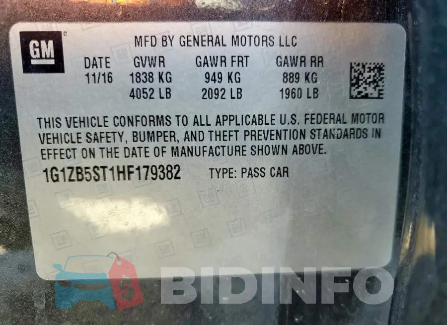 1G1ZB5ST1HF179382 Photo# 13