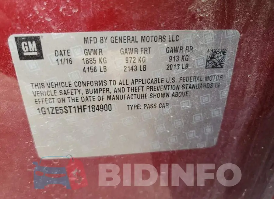 1G1ZE5ST1HF184900 Photo# 12