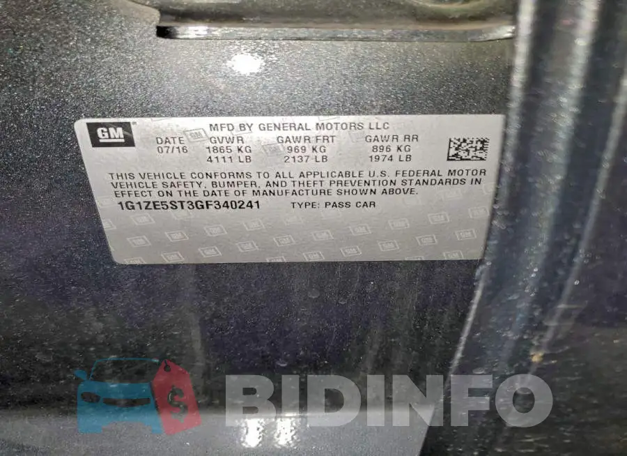1G1ZE5ST3GF340241 Photo# 12
