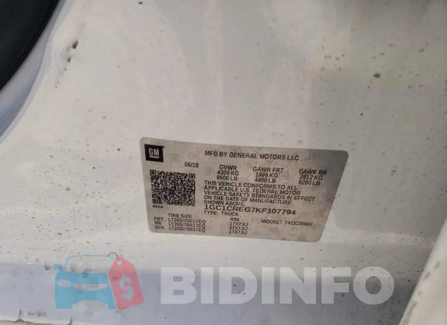 1GC1CREG7KF107794 Photo# 12