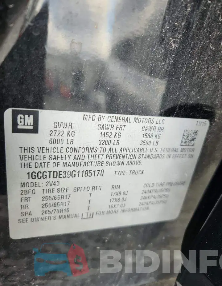 1GCGTDE39G1185170 Photo# 12