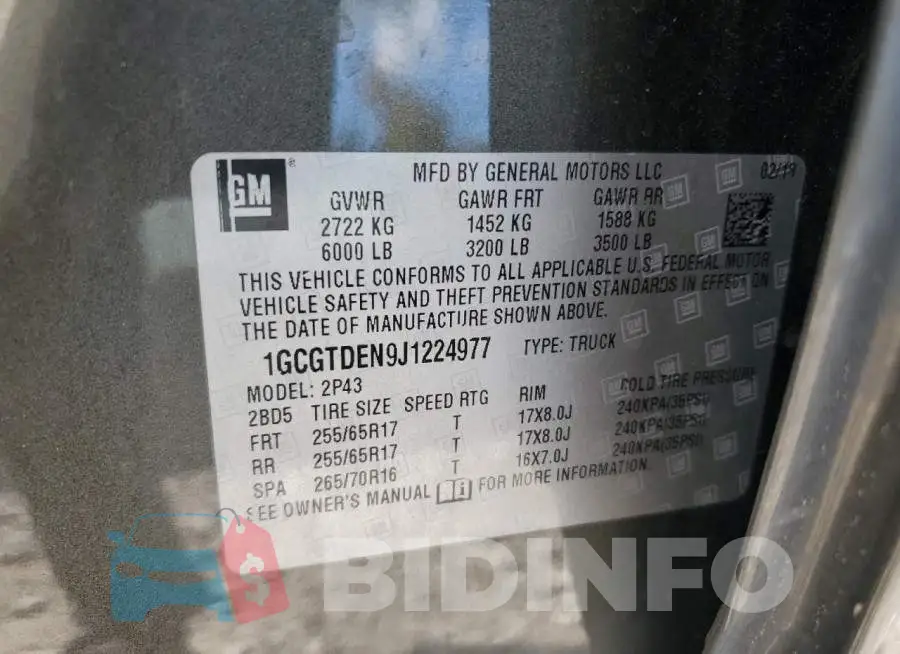 1GCGTDEN9J1224977 Photo# 12