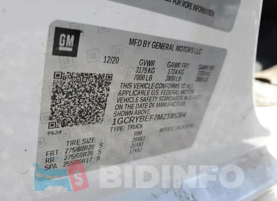 1GCRYBEF7MZ185304 Photo# 12