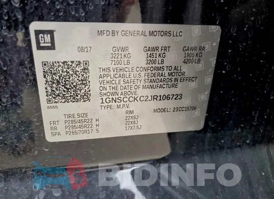 1GNSCCKC2JR106723 Photo# 13
